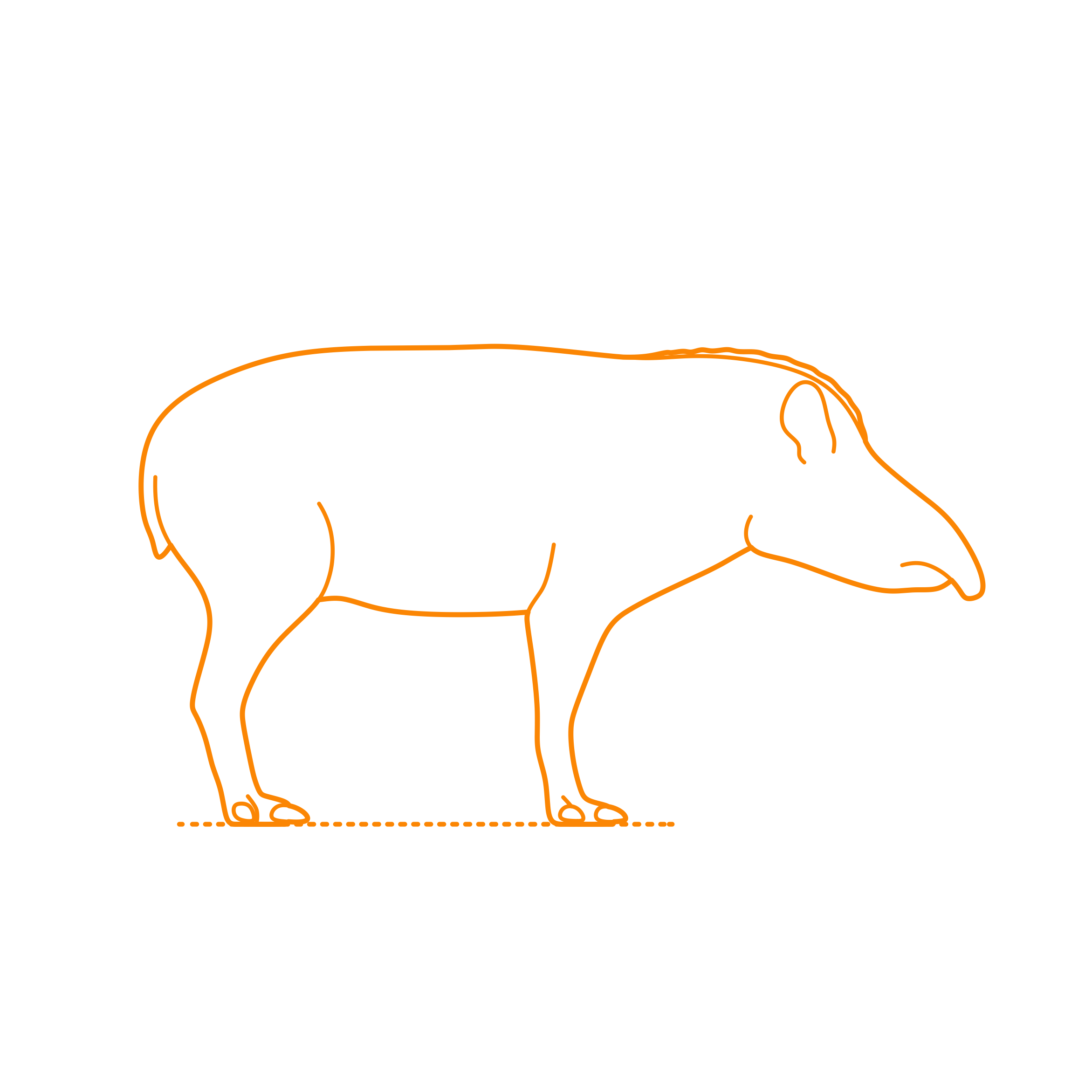 Animals Tapirs Brazilian Tapir Sketch Drawing Svg Free Vectors
